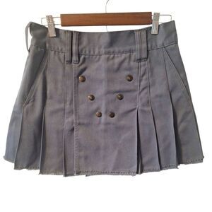 Utilikilts Gray pleated utility Kilt with raw hem size S 32 unisex